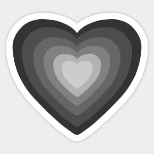 Black gradient heart Sticker